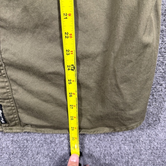 True Religion Pearl Snap Olive Green Long Sleeve Button Down Shirt Mens Medium - Picture 8 of 9